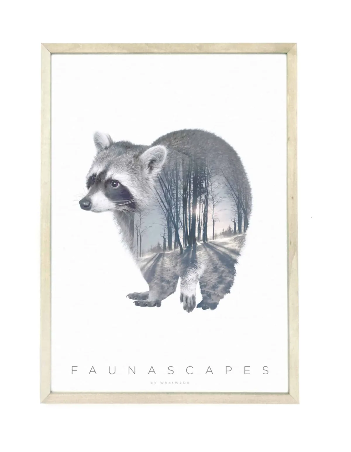 Kunsttryk Faunascape Plakat Racoon A3
