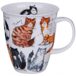 Dunoon Nevis – Tazza In Porcellana Fine Bone China Con Motivo Di Gatti, Design Firmato Kate Mawdsley