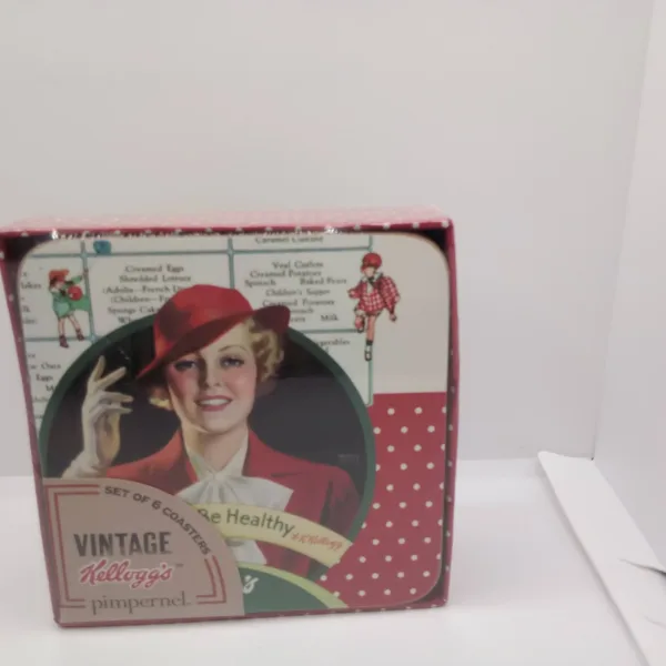 Glas coasters retro æske