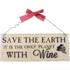 Træskilt Wine Save the earth